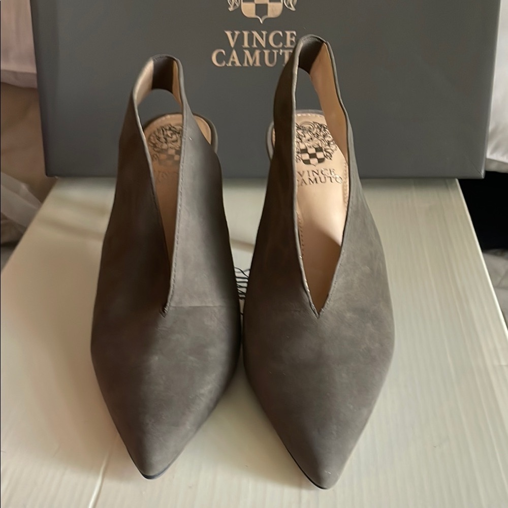 Vince Camuto Women's Suede Tornado Gray Slingback Shoes